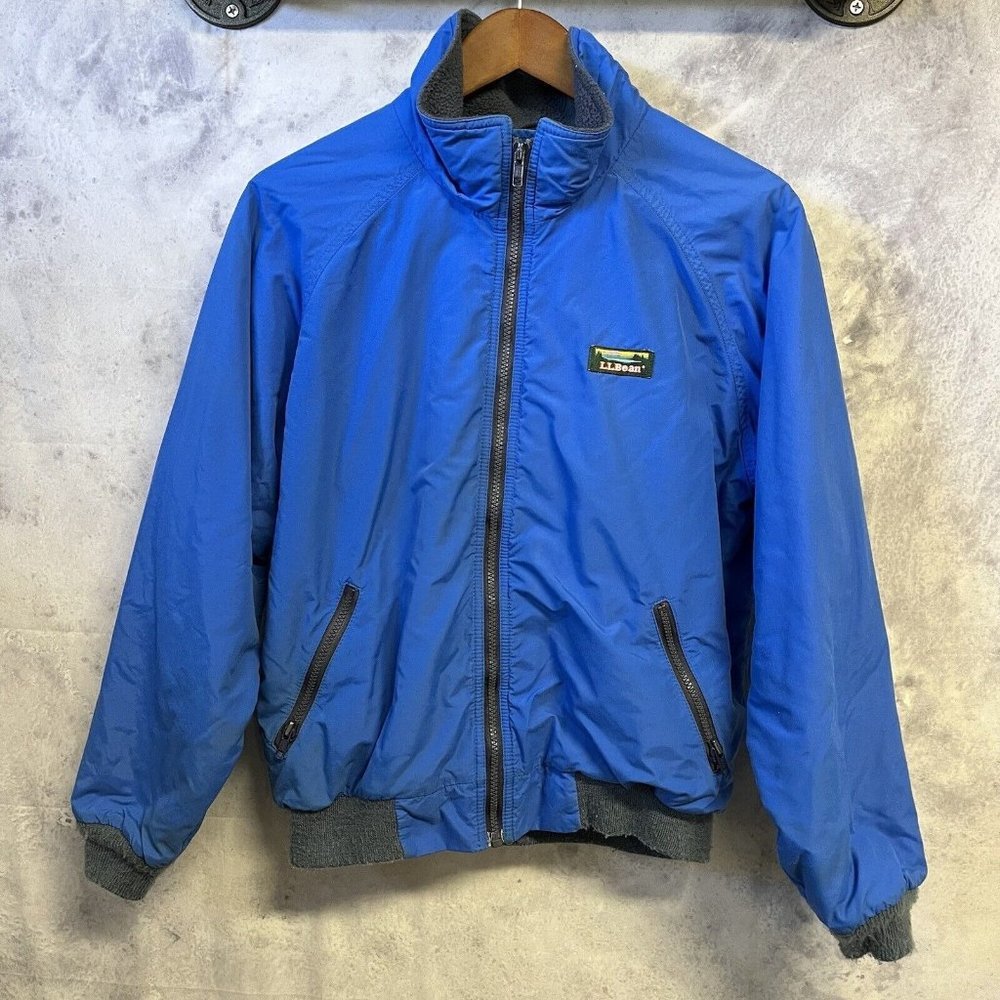 Vintage LL Bean Jacket Womens Medium Long Sleeve Full Zip Lined Outdoor Blue
